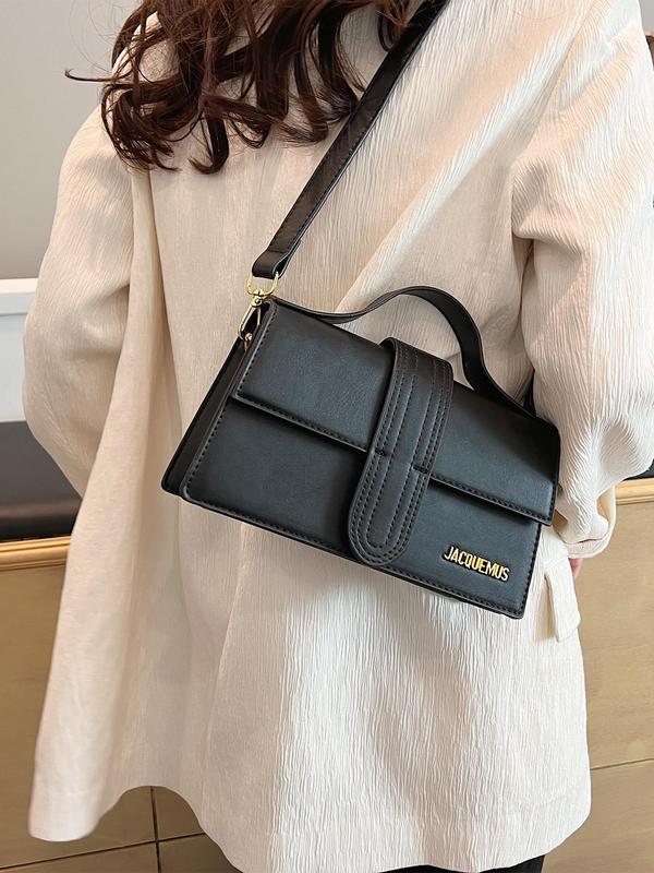 Women's Fashion Letter Decorated Handbag, Casual Versatile Crossbody Bag for Daily Used, Trendy High-quality Daily Commuting Bag