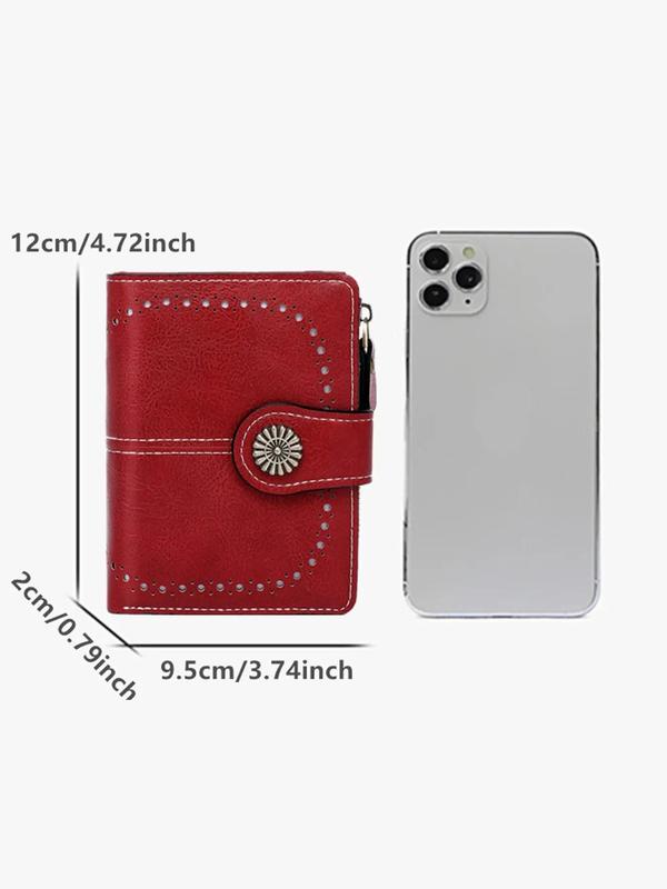 Women's Simple Plain Pu Short Wallet, Fall 2024 New Style Casual Trendy Card Holder, Multifunctional Coin Money Saving Wallet, Purse for Daily Back To School, Fall Outfits, Fall Freshness