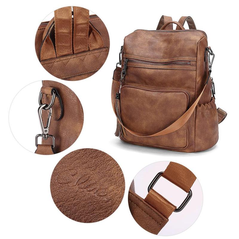 CLUCI Leather Backpack Purse for Women Large Travel Convertible Ladies Shoulder Bag Designer