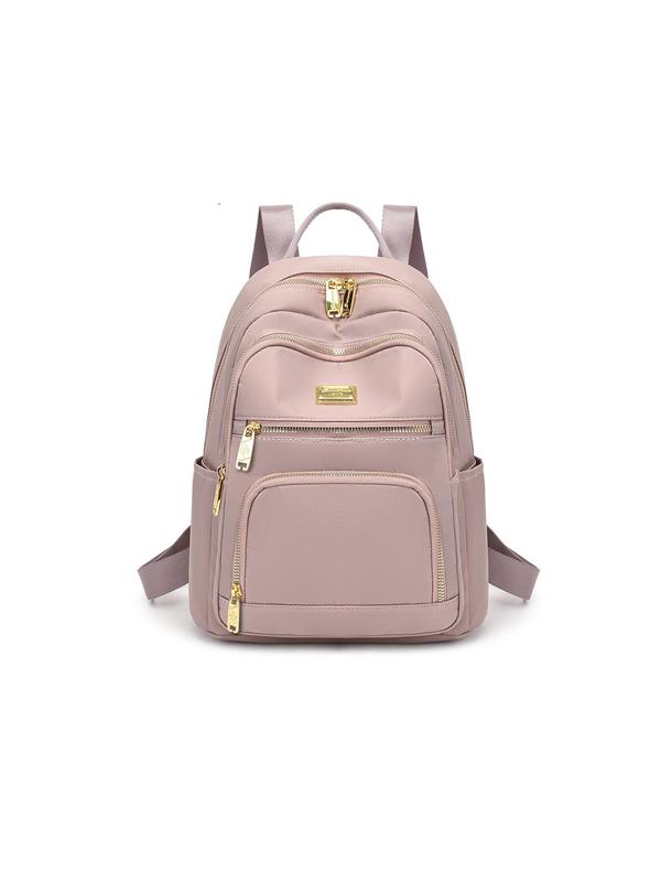 Casual Large Capacity Zipper Backpack,  Simple Style School Bag, Fashionable Waterproof Backpack for Women & Men for Daily Use