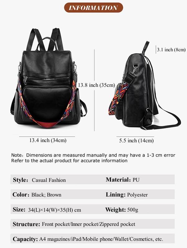 Women's Fashion Backpack Purse Multipurpose Design Convertible Satchel Handbags Shoulder Bag avel bag