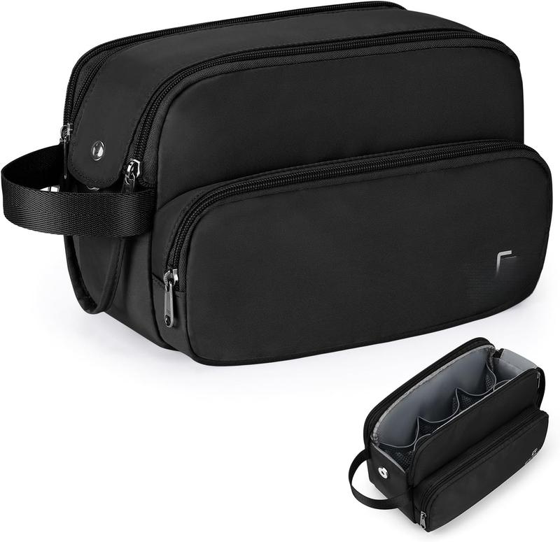 Toiletry Bag for Men, Travel Toiletry Bag Travel Essentials, Dopp Kit Water-resistant Shaving Bag,Bathroom Bag Toiletries Organizer,Classic Black(Polyster)