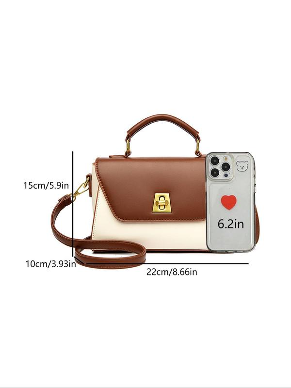 Women's Elegant Solid Color Handbag, Fashionable Pu Leather Crossbody Bag for Work & Daily Used, Casual Trendy Versatile High-quality Daily Commuting Bag