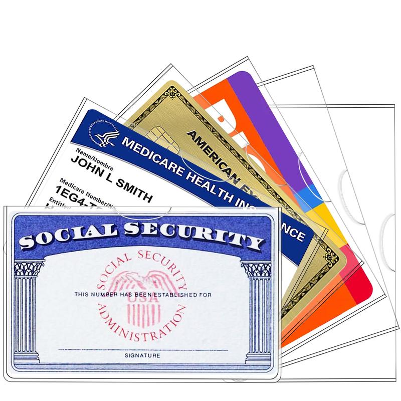 6 Pack Social Security Card Holder，Social Security Card Protector Sleeve，New Medicare Card Protector Sleeve Credit Card Holder, SSN Card Protector Credit Card Cover