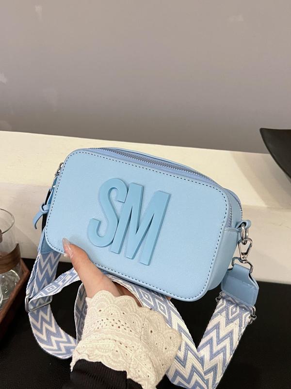 Women's Solid Color Letter & Tassel Design Crossbody Bag, Fashionable PU Leather Zipper Crossbody Bag for Daily Life, Casual Trendy Versatile, for Fall Outfits Fall Freshness Commuting Bag