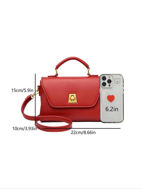 Women's Elegant Solid Color Handbag, Fashionable Pu Leather Crossbody Bag for Work & Daily Used, Casual Trendy Versatile High-quality Daily Commuting Bag