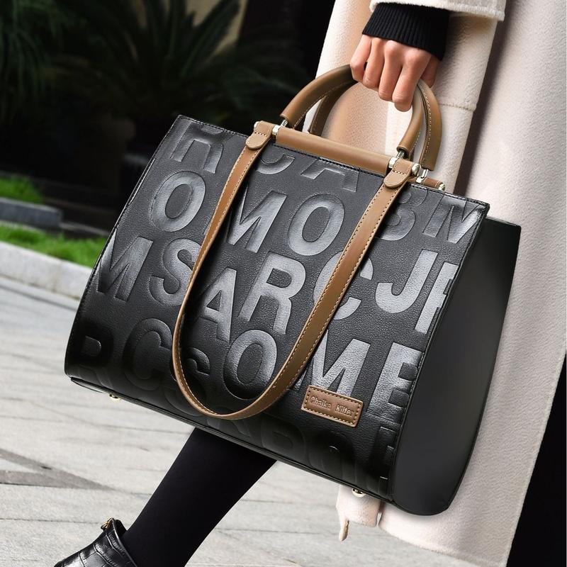 Tote bag new fashion bag commuting large capacity women's bag embossed letters ladies handbag, Leather Bag,Tote bag,Suede Hobo Bag ,crossbody bag ,Shoulder Bag ,Laptop bag