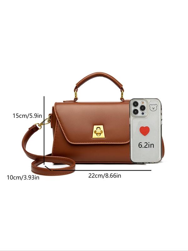 Women's Elegant Solid Color Handbag, Fashionable Pu Leather Crossbody Bag for Work & Daily Used, Casual Trendy Versatile High-quality Daily Commuting Bag