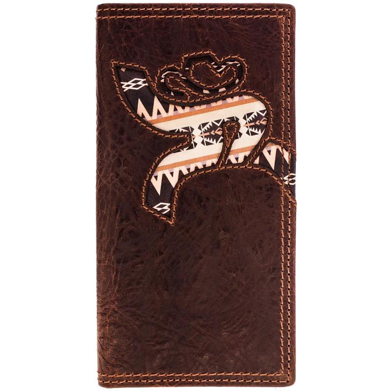 Casa Raul Hooey Roughy Laser Aztec Inlay Brown - Accessories Wallet  - Rw011-Braz