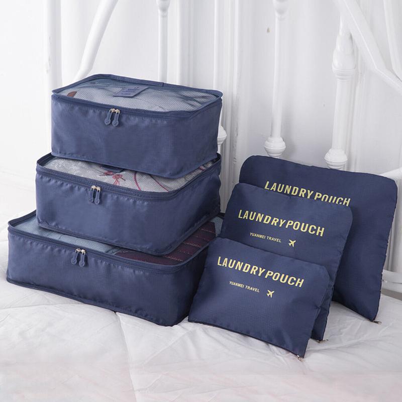 9Pcs Waterproof Clothes Storage Bags Packing Cube Travel Luggage Organizer Pouch