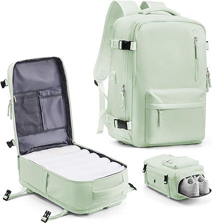 Large Travel Backpack Carry on Flight Approved Laptop Work Business Backpack for Women Men Mochila De Viaje, Mint Green