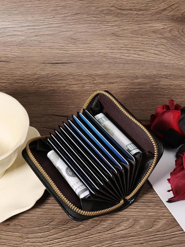 Women's Fashionable PU Leather Heart Pattern Card Holder, Casual Versatile Zipper Around Coin Purse, Perfect for Outdoors, Travel & Back To School