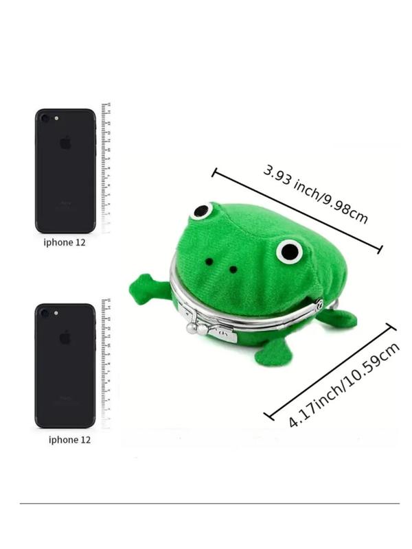 Cute Cartoon Frog Design Coin Purse, Novelty Wallet for Women & Girls, Multi Trendy Wallet with Kiss-Lock