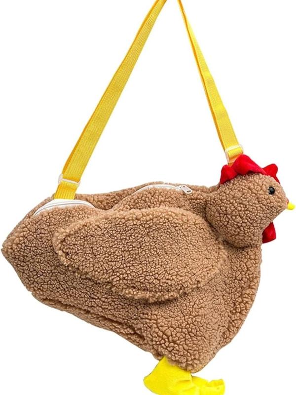 Novelty Chicken Purse for Women Cute Fluffy Penguin Sheep Animal Shoulder Bag Funny Cute Cartoon Crossbody bag