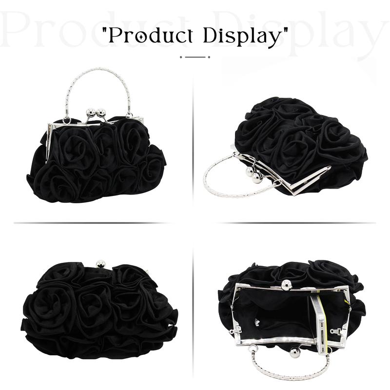 LAKSMI Women Evening Bag Floral Satin Purses with Detachable Strap for Wedding, Party, Prom elegant party decoration