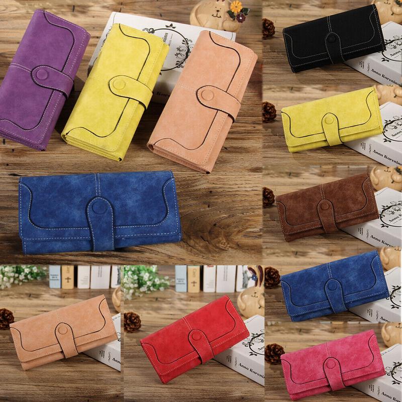 Women Lady Suede Leather Long Wallet Card Holder Purse Handbag Fashion Clutch US Does not apply