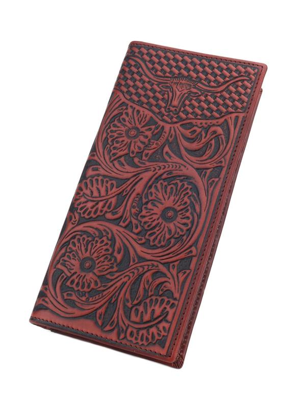 Men's Summer 2024 Boho Style Floral Embossed Long Wallet, Men Wallet Card Holder, Vintage Luxury Multi Card Slot  Everyday Purse  for Men, Casual Cute Mini Purses for Daily, Classic Wallet For Men