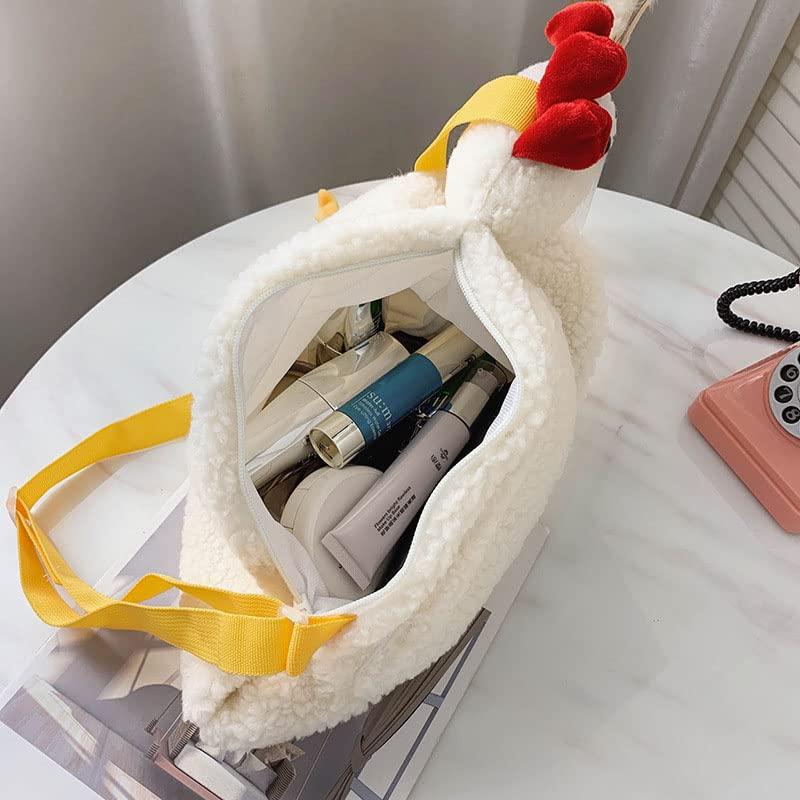 Novelty Chicken Purse for Women Cute Fluffy Penguin Sheep Animal Shoulder Bag Funny Cute Cartoon Crossbody bag