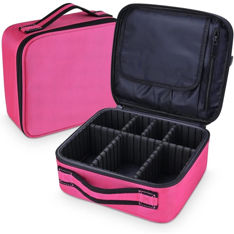 Double Layer Travel Makeup Case Bag with Adjustable Dividers - Perfect for Any Occasion