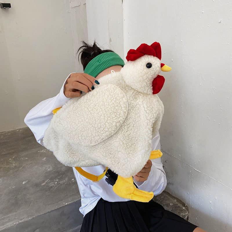 Novelty Chicken Purse for Women Cute Fluffy Penguin Sheep Animal Shoulder Bag Funny Cute Cartoon Crossbody bag