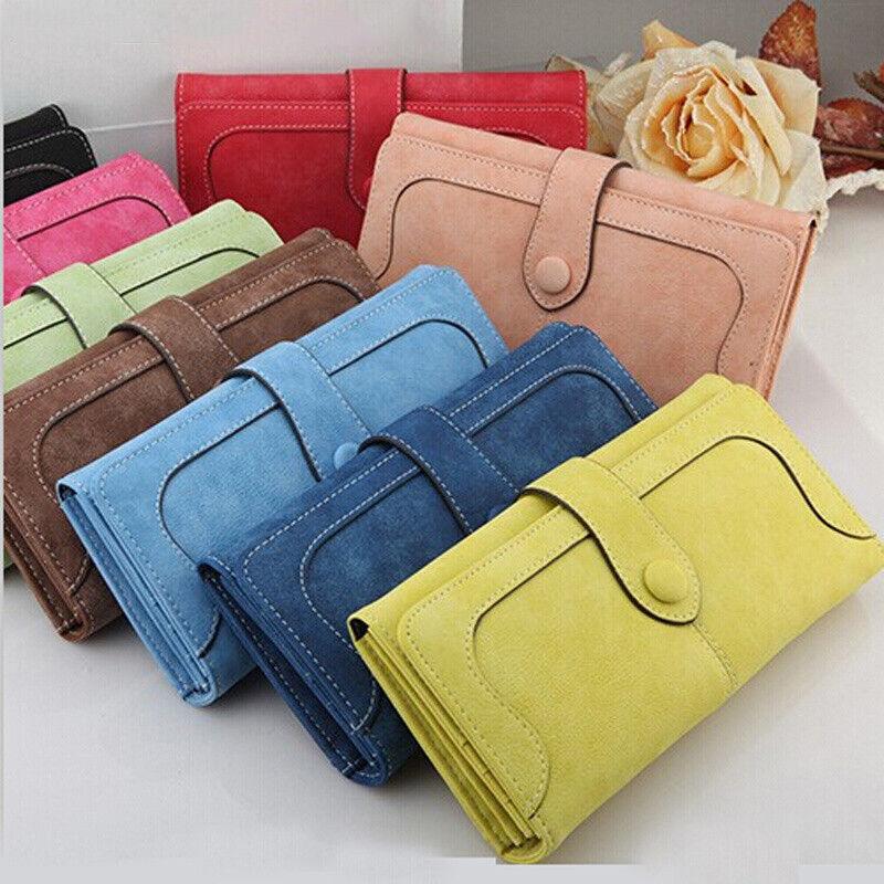 Women Lady Suede Leather Long Wallet Card Holder Purse Handbag Fashion Clutch US Does not apply