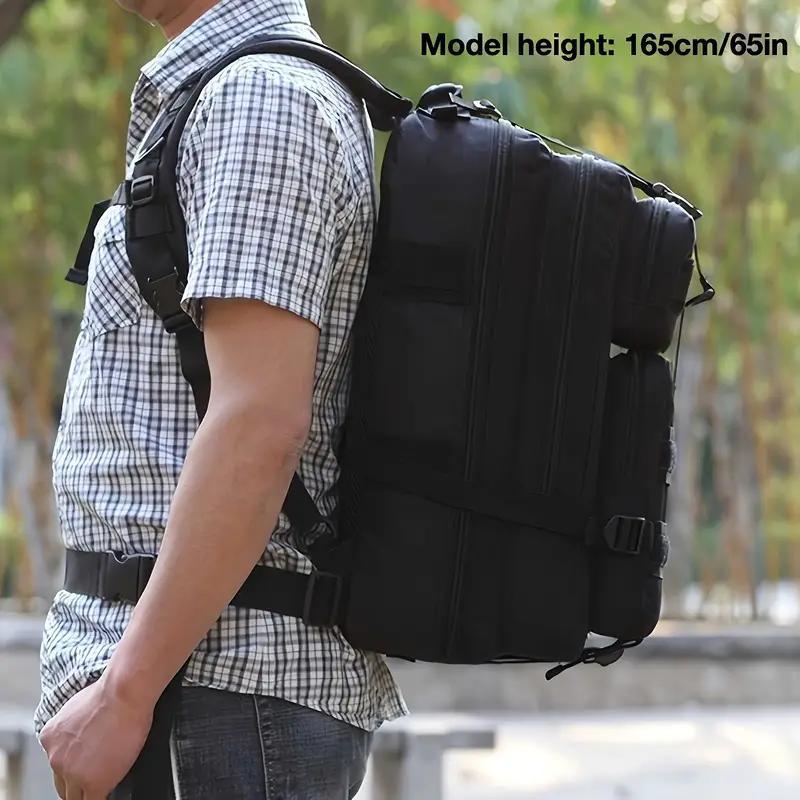 30L Large Capacity Multi-layer Outdoor Backpack, Waterproof Nylon Backpack, Spacious Interior, Multiple Compartments, Padded Shoulder Straps for Men