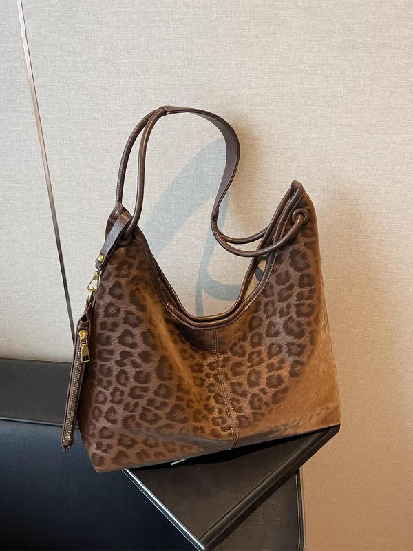 Women's Fashion Leopard Pattern Tote Bag & Coin Purse, Casual PU Shoulder Bag & Coin Purse, Trendy Versatile High-quality Daily Commuting Bag, Girl Fashionable Bag