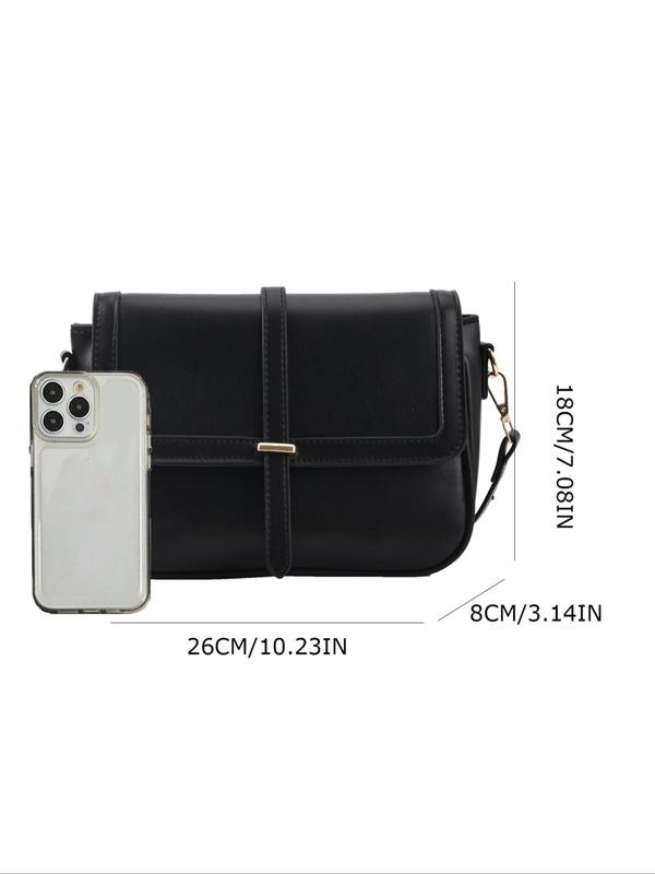 Women's Elegant Solid Color Crossbody Bag, PU Shoulder Bag for Daily Used, Casual Trendy Versatile High-quality Daily Commuting Bag, Girl Fashion Shopping Bag