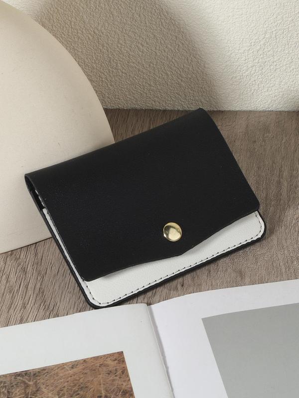 Women's Simple Plain Color Short Wallet, Lightweight Portable Small Credit Card Holder, Casual Versatile Clutch & Coin Purse