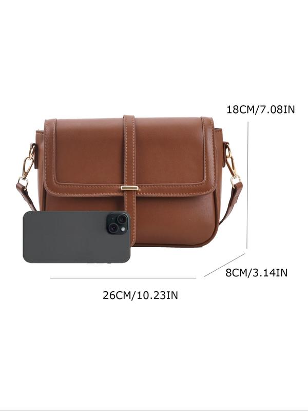 Women's Elegant Solid Color Crossbody Bag, PU Shoulder Bag for Daily Used, Casual Trendy Versatile High-quality Daily Commuting Bag, Girl Fashion Shopping Bag