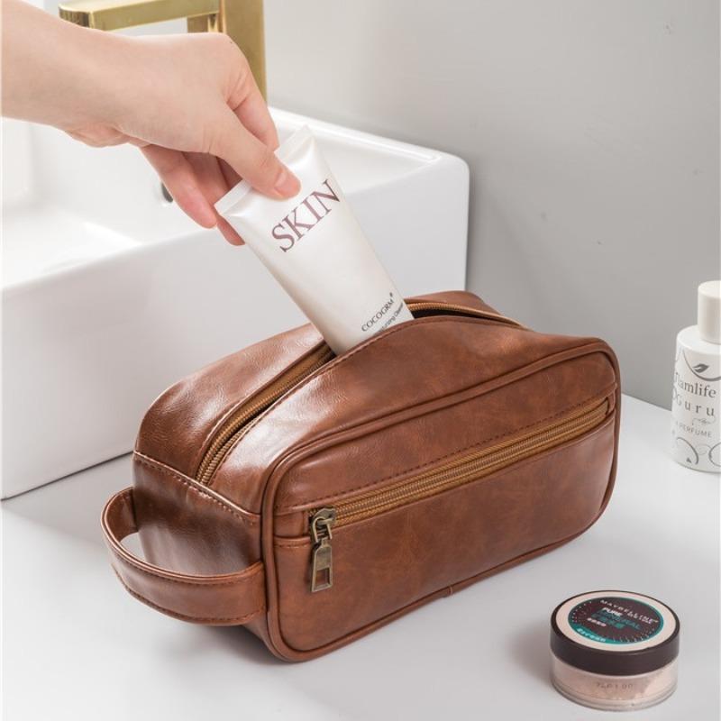 Men's Large Capacity Makeup Bag, Waterproof Cosmetic Storage Bag, Portable Makeup Organizer, Multifunctional Storage Bag for Travel & Daily Use