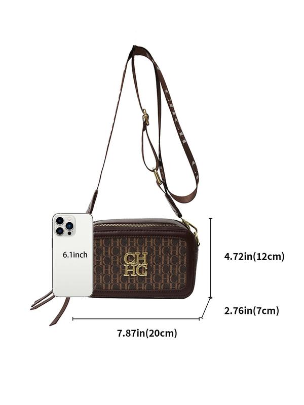 Women's Fashionable Letter Pattern Crossbody Bag, Casual PU Leather Shoulder Bag for Daily Used, Trendy Versatile High-quality Daily Commuting Bag