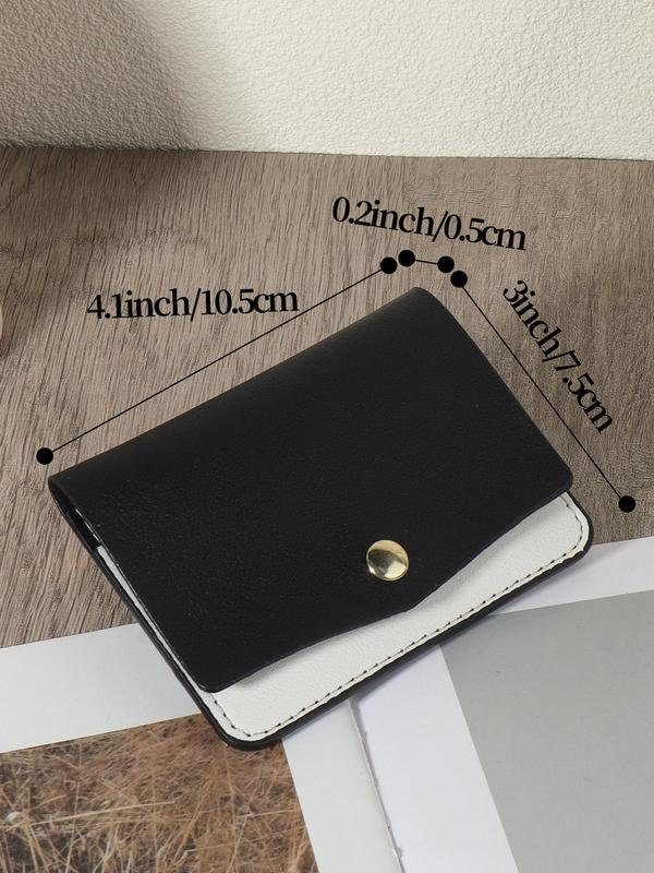 Women's Simple Plain Color Short Wallet, Lightweight Portable Small Credit Card Holder, Casual Versatile Clutch & Coin Purse