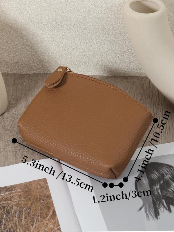 Women's Solid Color Zipper Wallet, Fashionable Coin Purse for Daily Used, Casual Trendy Versatile High-quality Daily Wallet for Women