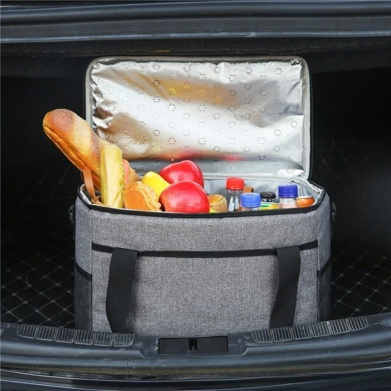 Portable Insulated Bag, 1 Count Large Capacity Lunch Bag, Waterproof Lunch Bag with Handle, Insulated Bag for Outdoor Camping Picnic