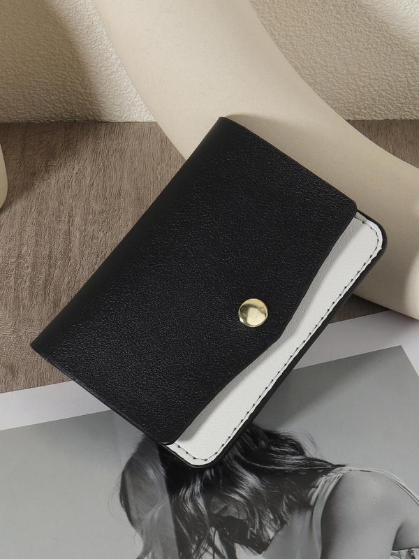 Women's Simple Plain Color Short Wallet, Lightweight Portable Small Credit Card Holder, Casual Versatile Clutch & Coin Purse