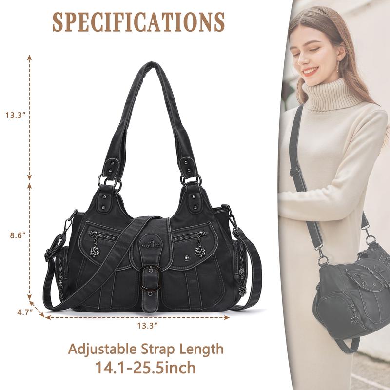 Angel Kiss Hobo Women's Bag Faux leather shoulder Bag and Handbag Women's Baggy Handbag Purse with crossbody strap spacious  bag