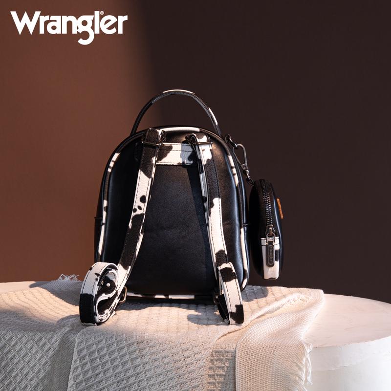 Wrangler Cow Print Mini Backpack Cute Backpack Purse-Fall Fashion