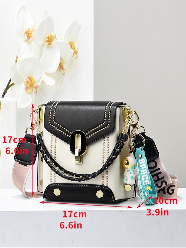 Women's Fashionable Letter Pattern Crossbody Bag & Coin Purse, Casual Versatile PU Zipper Shoulder Bag, Trendy All-match Commuter Bag for Daily Used