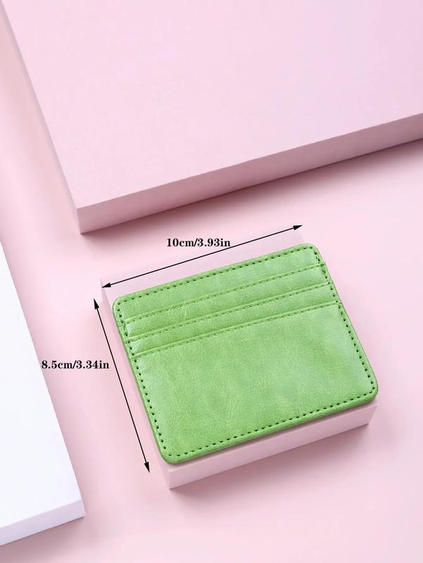 Minimalist Textured Slip-on Card Holder, Ultra-thin 4 Card Slot Design PU Leather Card Holder, Fashion Business Card Holder for Women