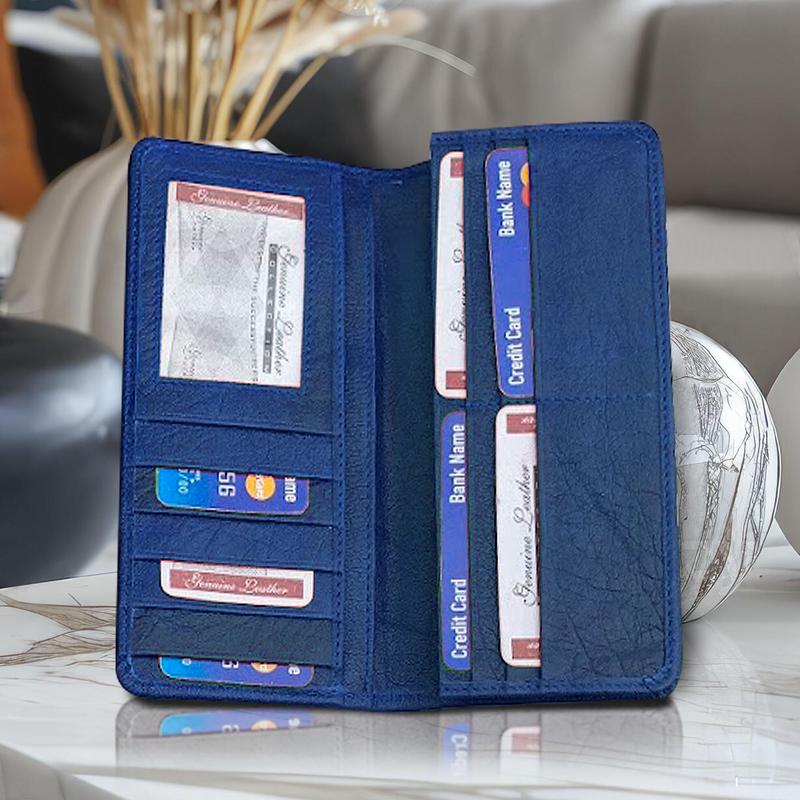 Card Holder Men Wallet Pure Leather 12 Pockets with Card Holder Slots