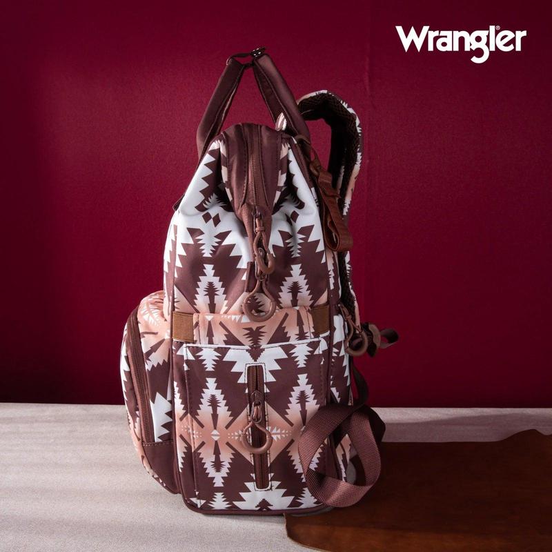 Wrangler Southwestern Pattern Dual Sided Print Multi-Function Backpack