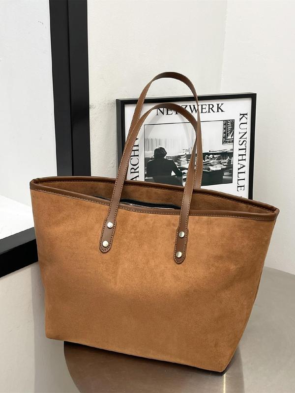 Women's Fashionable Geometric Pattern Tote Bag, Casual PU Leather Zipper Shoulder Bag for Daily Used, Trendy Versatile High-quality Daily Commuting Bag