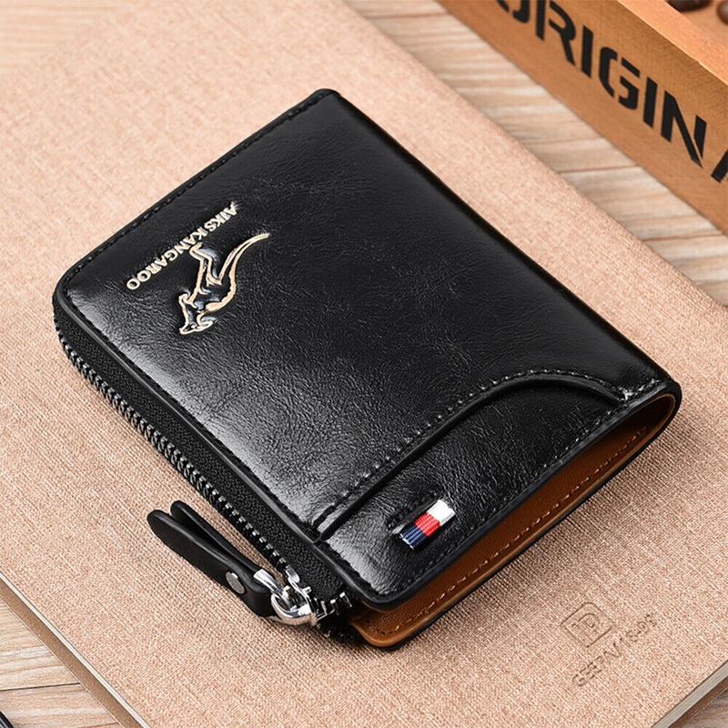 Mens RFID Blocking Leather Wallet Credit Card ID Holder Zipper Purse Waterproof