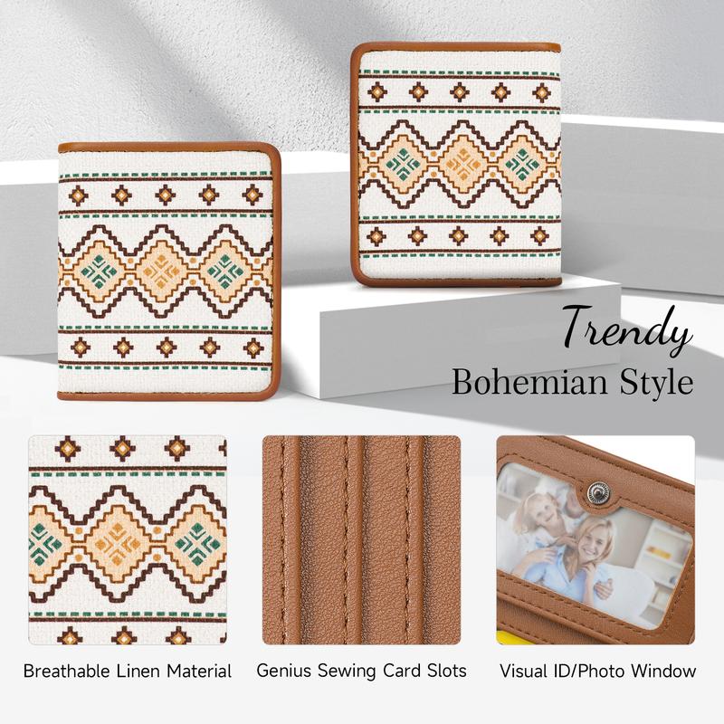 Women's Southwestern Pattern Canvas Wallet, Trendy Elegant Bifold Wallet, Chic All-match Card Holder for Daily Life for Women & Girls