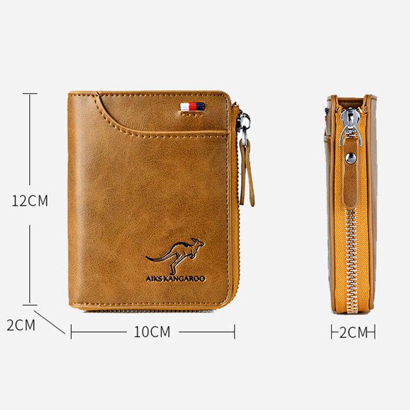 Mens RFID Blocking Leather Wallet Credit Card ID Holder Zipper Purse Waterproof