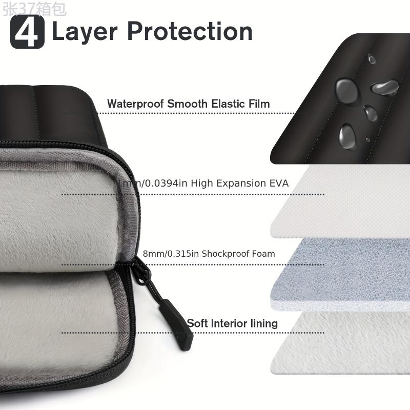 TECOOL Premium Puffy Laptop Sleeve Bag - Water-Resistant, Anti-Cushion, Lightweight, and Accessory Storage - Compatible with MacBook Air Pro 13 14 Inch M1 M2 M3 2012-2022, MacBook Air 15 Inch M2 2023, 13.5 14 15.6 Inch ThinkPad IdeaPad HP D