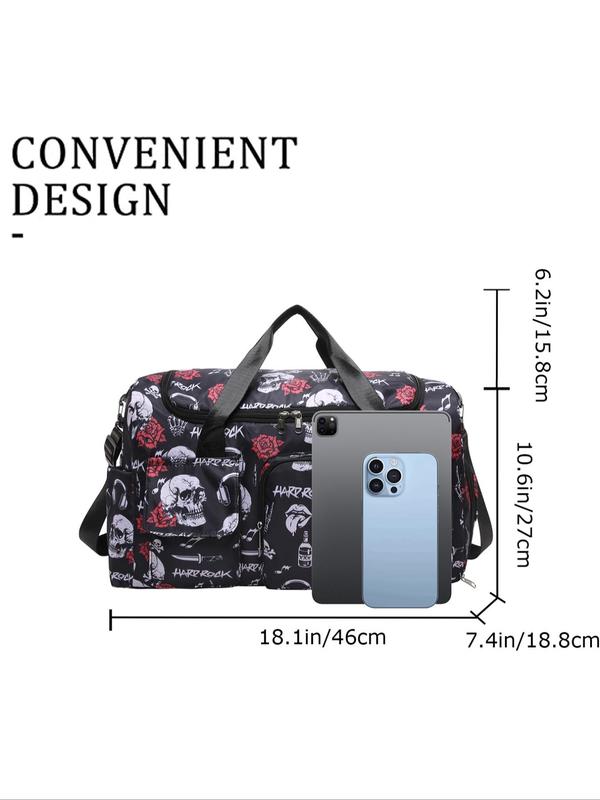 Pumpkin Ghost Pattern Travel Bag, Large Capacity Duffel Bag, Waterproof Overnight Travel Bag, Portable Weekender Bag for Business Travel Sports Fitness As Halloween Gift