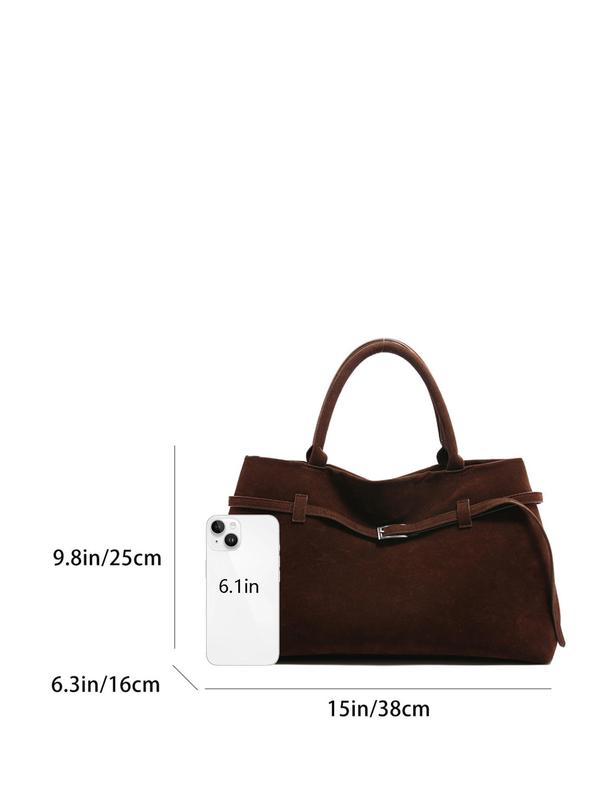 Women's Solid Color Tote Bag, Fashionable Large Capacity Shoulder Bag for Daily Used, Casual Trendy Versatile High-quality Daily Commuting Bag