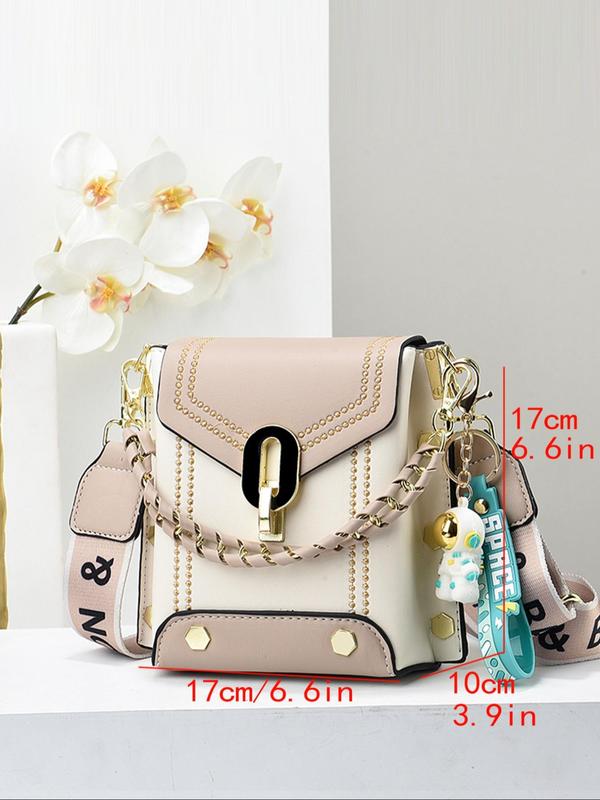 Women's Fashionable Letter Pattern Crossbody Bag & Coin Purse, Casual Versatile PU Zipper Shoulder Bag, Trendy All-match Commuter Bag for Daily Used